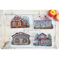 MP Studia Houses Magnets Plastic Canvas Counted Cross Stitch Kit
