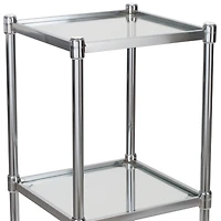 Organize It All Glacier 34" 3-Tier Freestanding Tempered Glass Shelving Tower