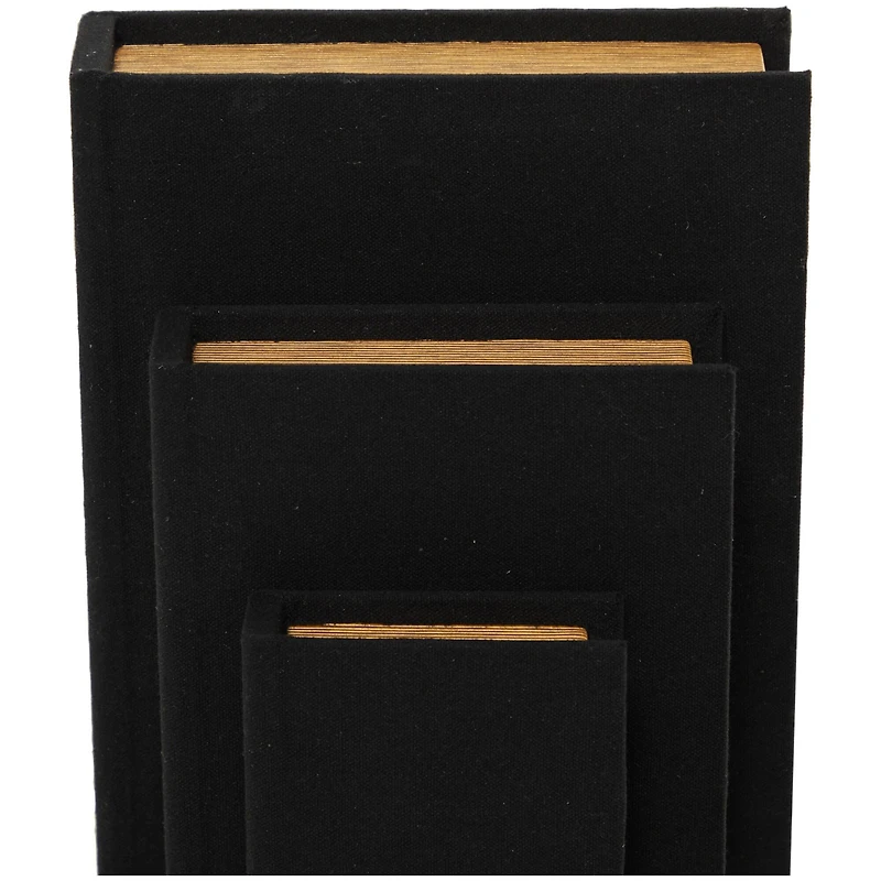 Black Linen Faux Book Box Set