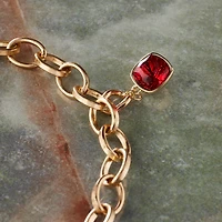 14K Gold Plated Scarlet Austrian Crystal Square Cut Charm by Bead Landing™