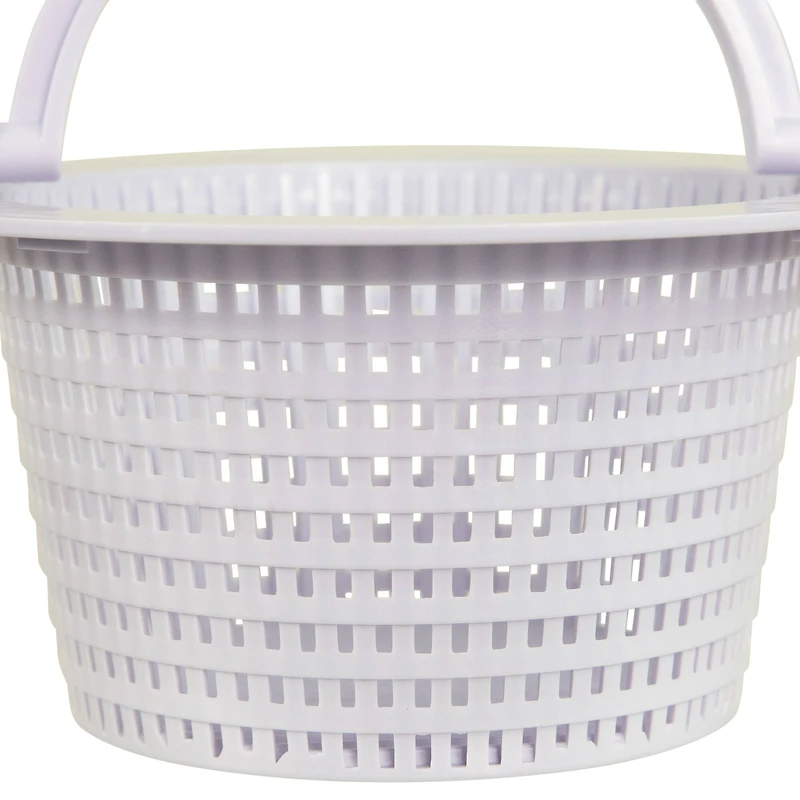 6.25" White Swimming Pool Skimmer Basket with Handle