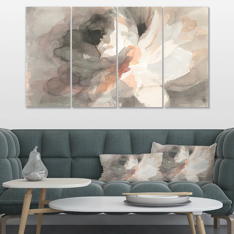 Designart - Abstract Peony Grey