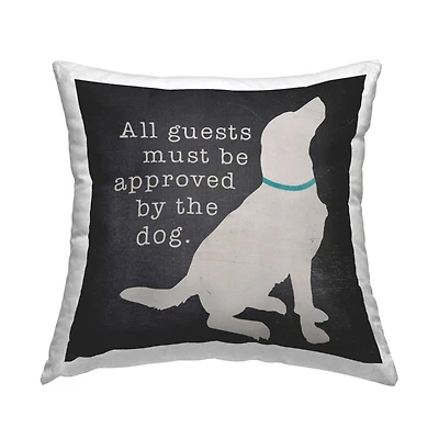 Stupell Industries All Guests Dog Approved Rustic Pet Silhouette Throw Pillow, 18" x 18"