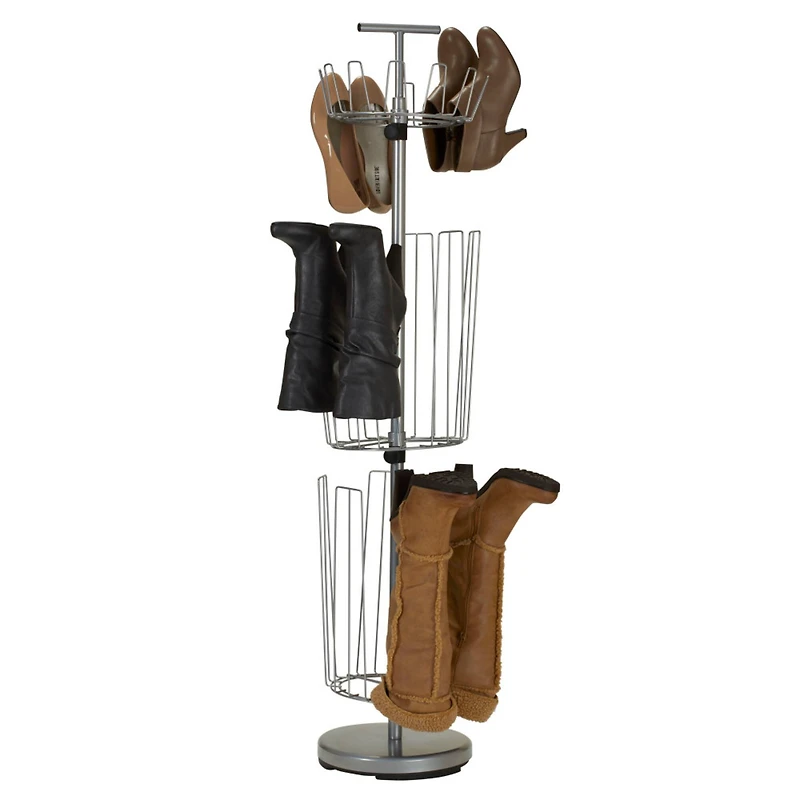 Household Essentials 3-Tier Adjustable Revolving Shoe Rack