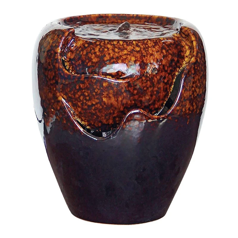Design Toscano Burnt Umbra Ceramic Jar Garden Fountain