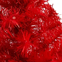 2ft. Pre-Lit Red Artificial Christmas Tree, Warm White LED Lights