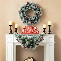 Glitzhome® 3ft, Pre-Lit Pinecones & Berries Artificial Christmas Swag