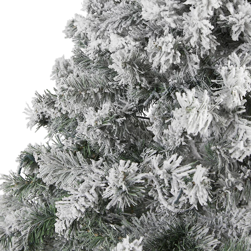 7ft. Unlit Flocked Rock Springs Spruce Artificial Christmas Tree
