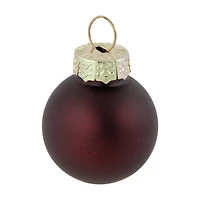 24ct. 1" Shiny & Matte Red Glass Ball Ornaments 