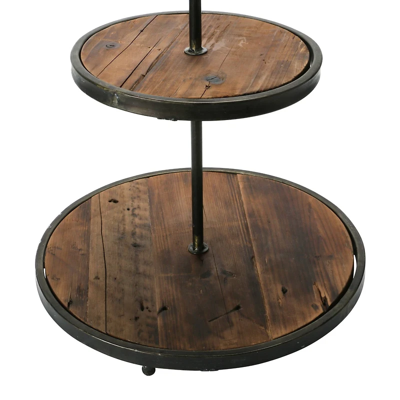 Hello Honey® Decorative Wood & Metal 2 Tier Tray