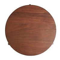 12" Brown Wood Tray with Black Metal Legs