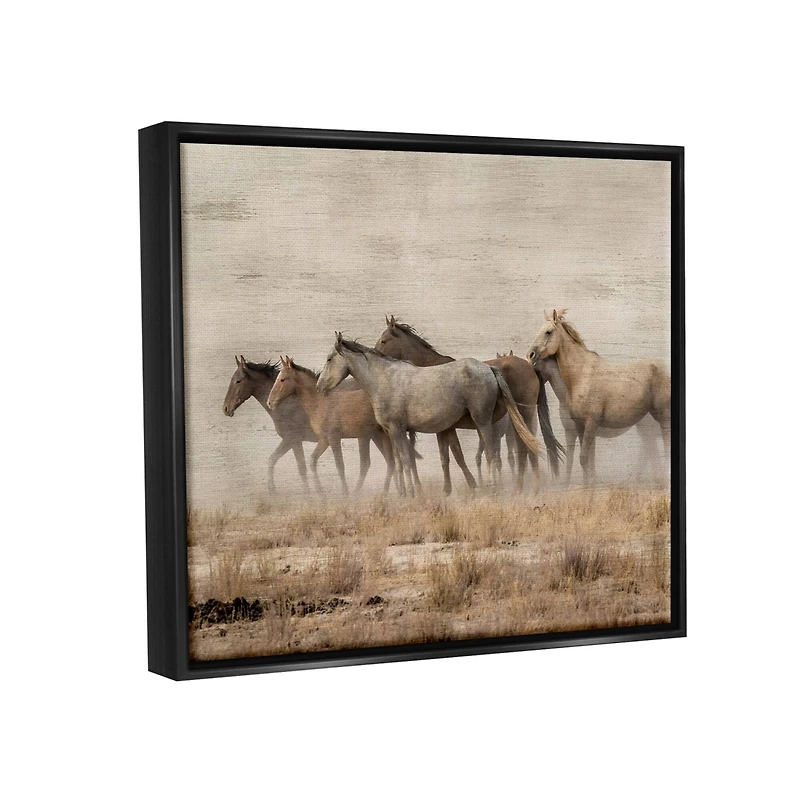Stupell Industries Galloping Horse Herd Countryside Floater Framed Art