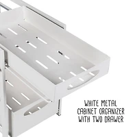 Honey Can Do 15.5" White Metal Kitchen Cabinet Organizer with Drawers