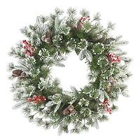 24" Pinecones & Berries Decorated Wreath