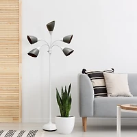 Simple Designs™ 5.6ft. 5-Light Gooseneck White Floor Lamp