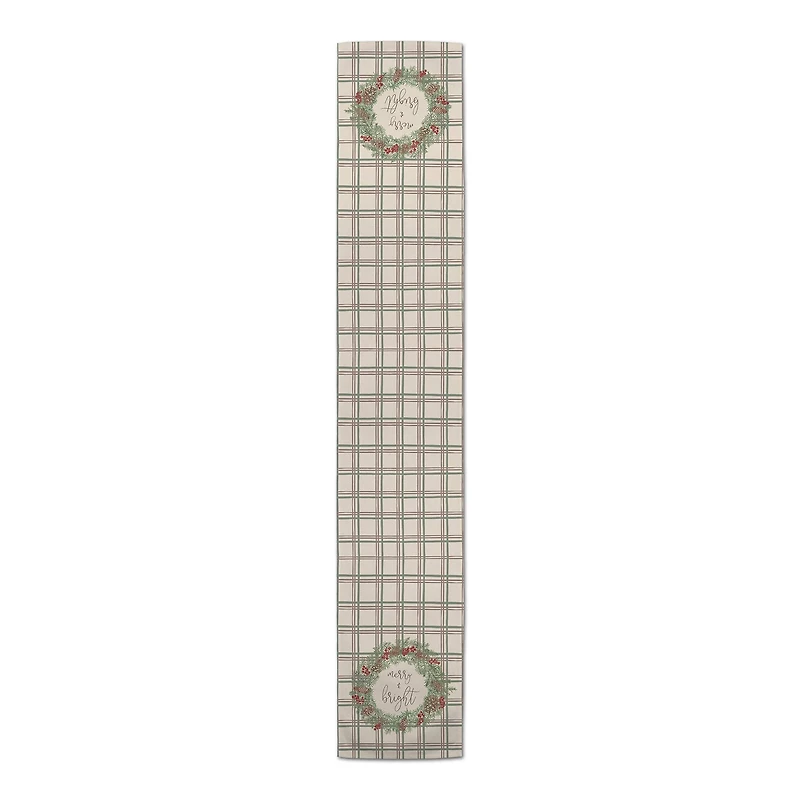 72" Merry & Bright Plaid Cotton Twill Runner