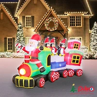 7ft. Inflatable Christmas Train with Warm White LED Lights