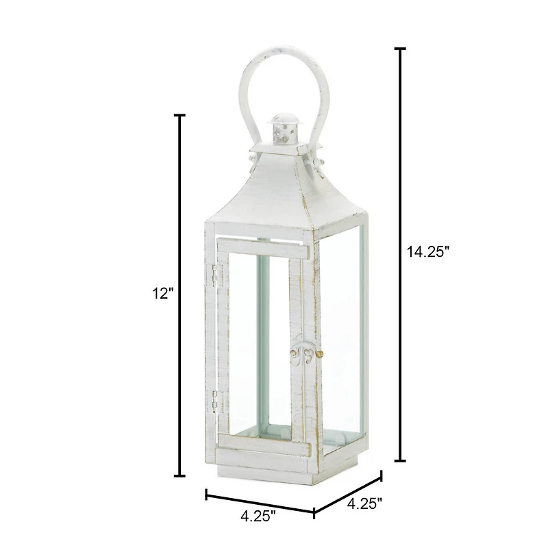 12" Traditional White Lantern