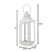 12" Traditional White Lantern