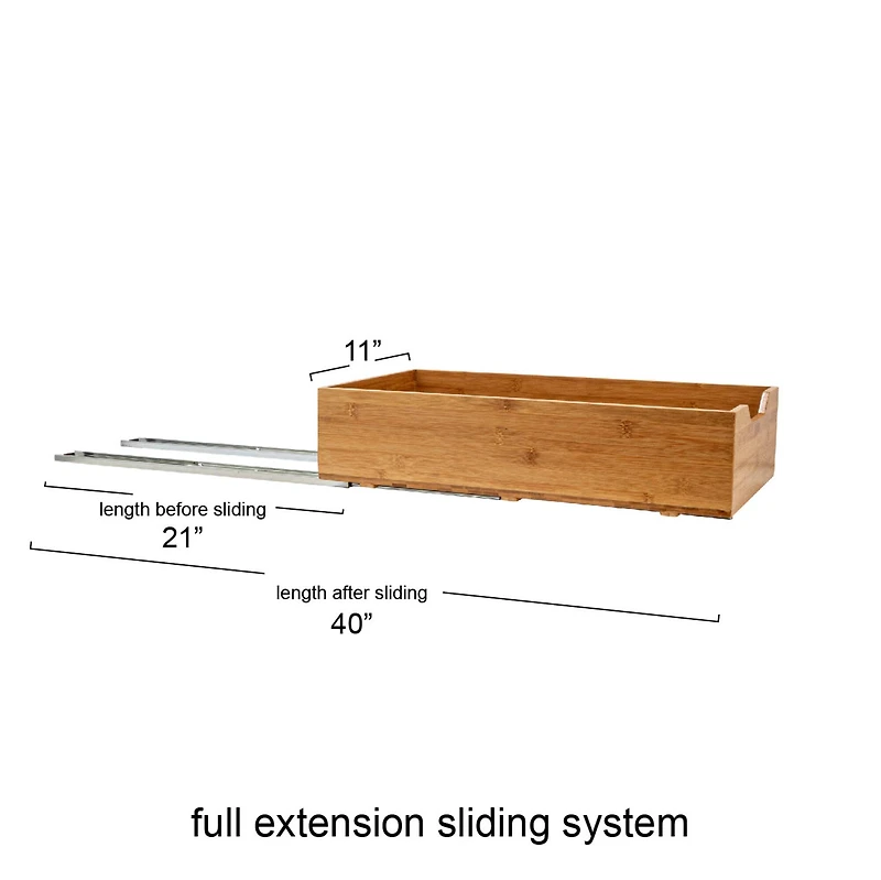 Household Essentials Glidez Bamboo & Steel Slide-Out Storage Organizer
