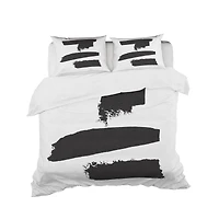 Designart 'Black and White Geometric Company I' Geometric Bedding Set