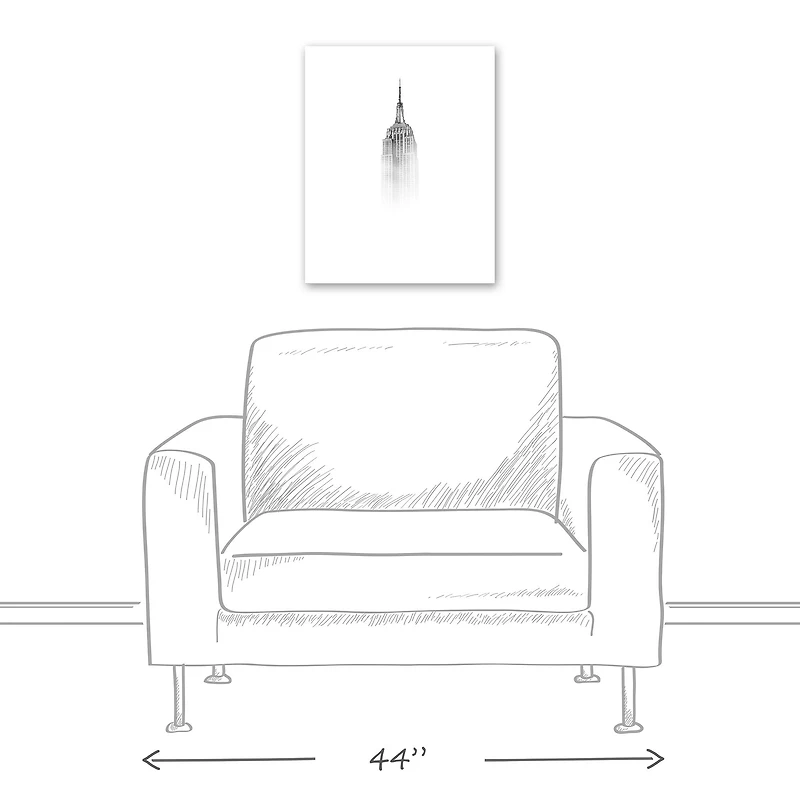 Empire State Building In Fog 16" x 20" Canvas Wall Art