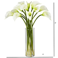 20" Mini Calla Lily Silk Flower Arrangement in Vase