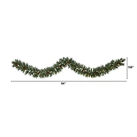 9ft. Pre-Lit Clear LED Frosted Swiss Pine & Berry Artificial Garland