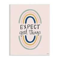 Stupell Industries Expect Good Things Phrase Double Rainbow Reflection Wall Plaque