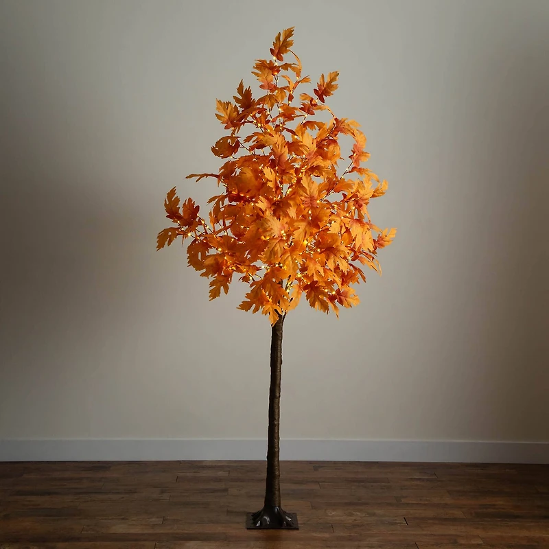 8ft. Pre-Lit Autumn Maple Artificial Fall Tree with 660 Warm White LED Lights