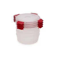 Joseph Joseph Nest Lock 8-piece Round Food Storage Container Set Red