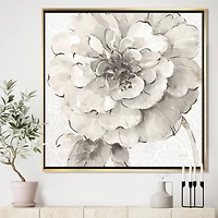 Designart - Indigold Grey Peonies I - Farmhouse Framed Canvas