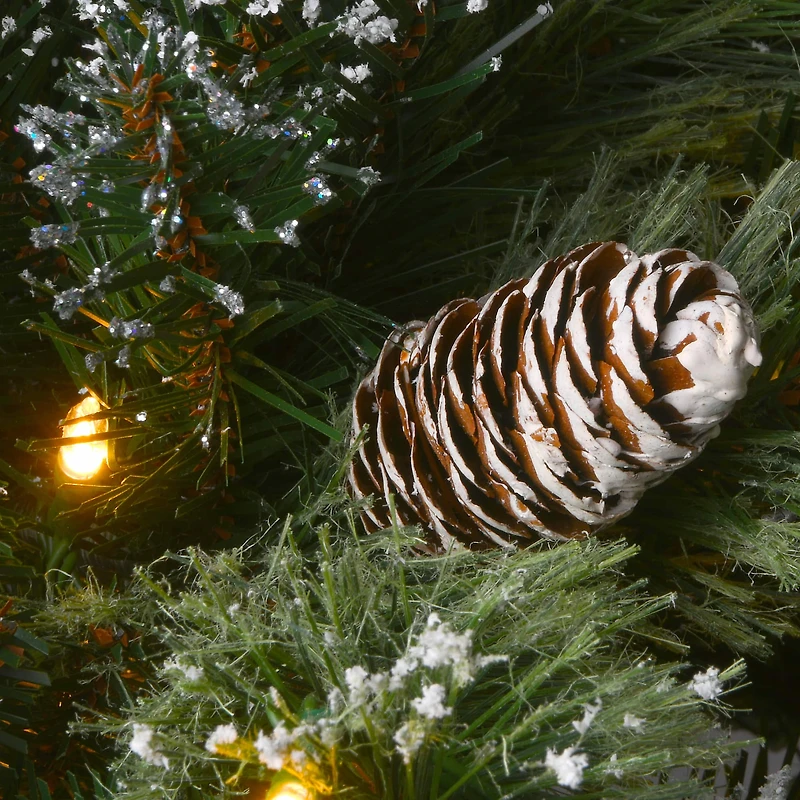 36" Glittery Bristle® Pine Urn Filler with Battery Operated LED Lights