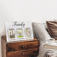 Elegant Designs Whitewash Family 3 Photo Collage 4" x 6" Picture Frame
