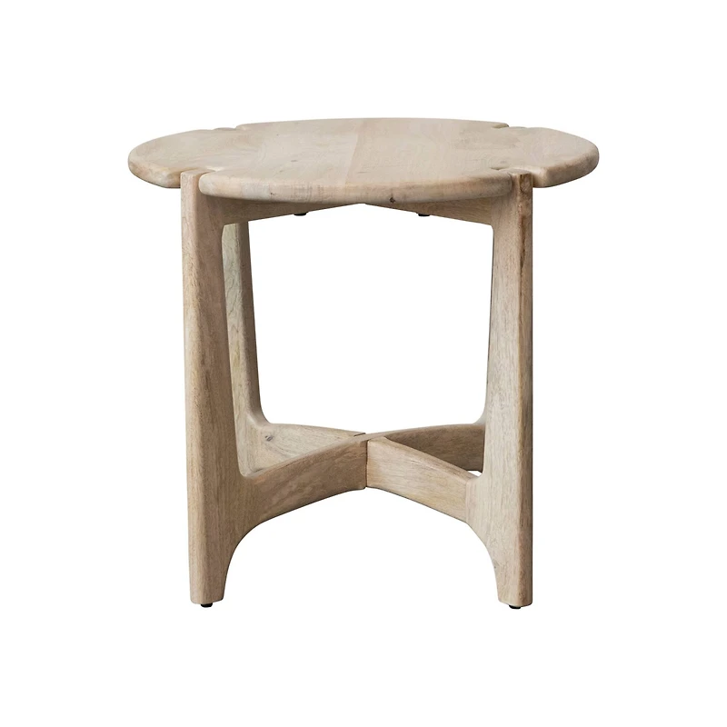 Hello Honey® 21.5" Natural Mango Wood Table with Interlocking Base & Bleached Finish