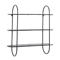 Black Iron Modern Wall Shelves, 28" x 28" x 8"