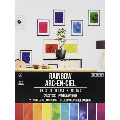 Colorbok® Rainbow Watercolor 8.5" x 11" Cardstock Paper, 50 Sheets