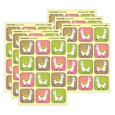 TREND Enterprises® Lovely Llamas, Lemonade Scent Scratch 'n Sniff Stinky Stickers®, 48 Per Pack, 6 Packs total of 288