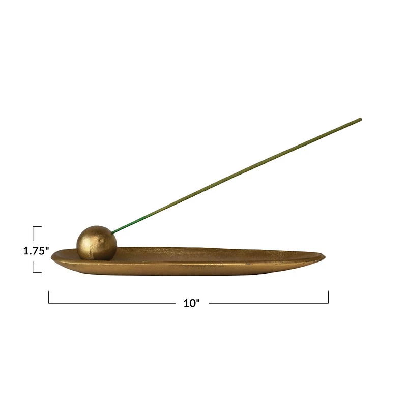 Hello Honey® 10" Gold Finish Modern Boho Aluminum Incense Holder