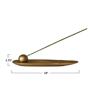 Hello Honey® 10" Gold Finish Modern Boho Aluminum Incense Holder