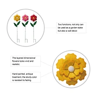 Glitzhome® 3.5ft Assorted Multi-Functional Metal Dimensional Flower Yard Stake, 3ct.