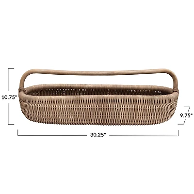 Hello Honey® Natural Hand-Woven Rattan Basket with Handle