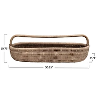 Hello Honey® Natural Hand-Woven Rattan Basket with Handle