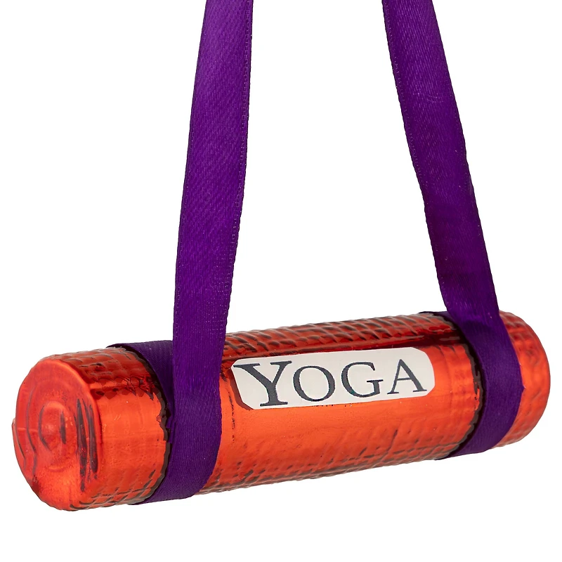 4.25" Shiny Red Yoga Mat Glass Christmas Ornament