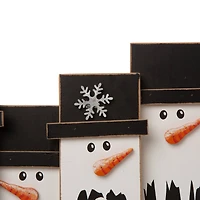 Glitzhome® 12" Wooden Snowman Family Tabletop Accent
