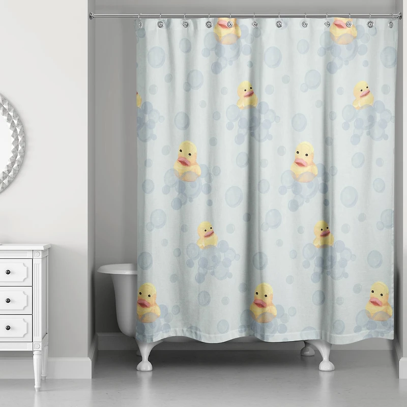 74" Rubber Duckies Shower Curtain
