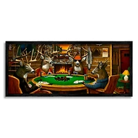 Stupell Industries Deer Animals Playing Poker Table Cabin Lodge Framed Giclee Art