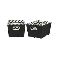 Household Essentials Chevron Fabric Tapered Storage Bins