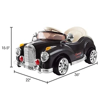 Toy Time Black Battery Powered Ride-On Classic Coupe Car