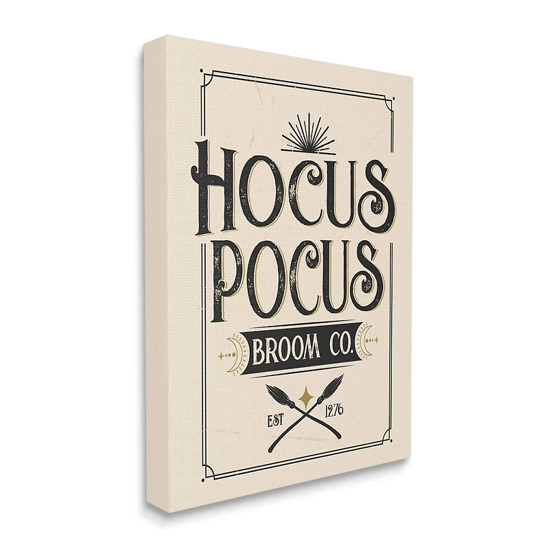Stupell Industries Hocus Pocus Broom Co Sign Canvas Wall Art